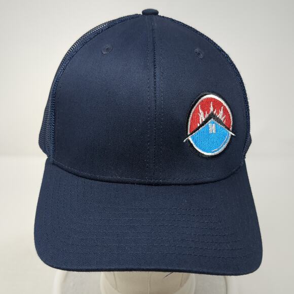 Richardson Snapback Trucker Hat Blue One Size Adjustable Mesh Back Embroidered - Picture 2 of 10